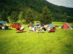 Am Campingplatz in Weissach am Tegernsee.